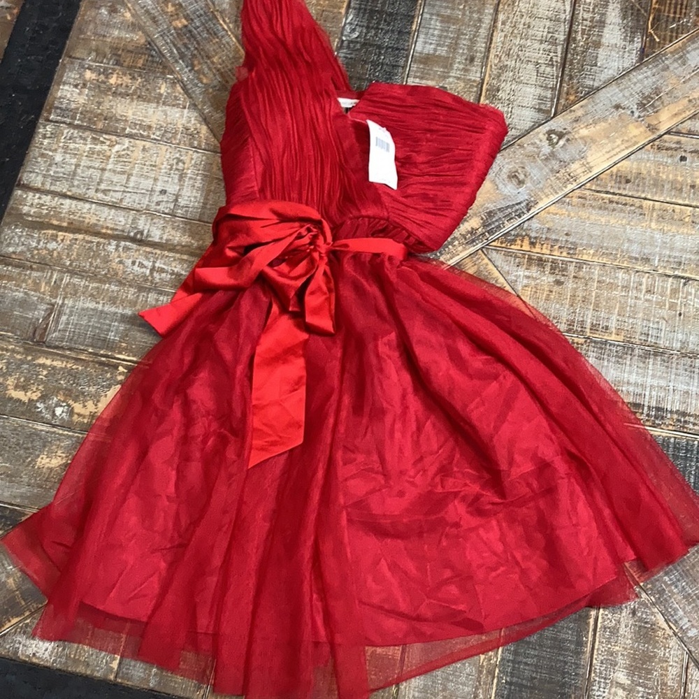 Max and Cleo NWT “Susan” red one shoulder dress. - Picture 2 of 7